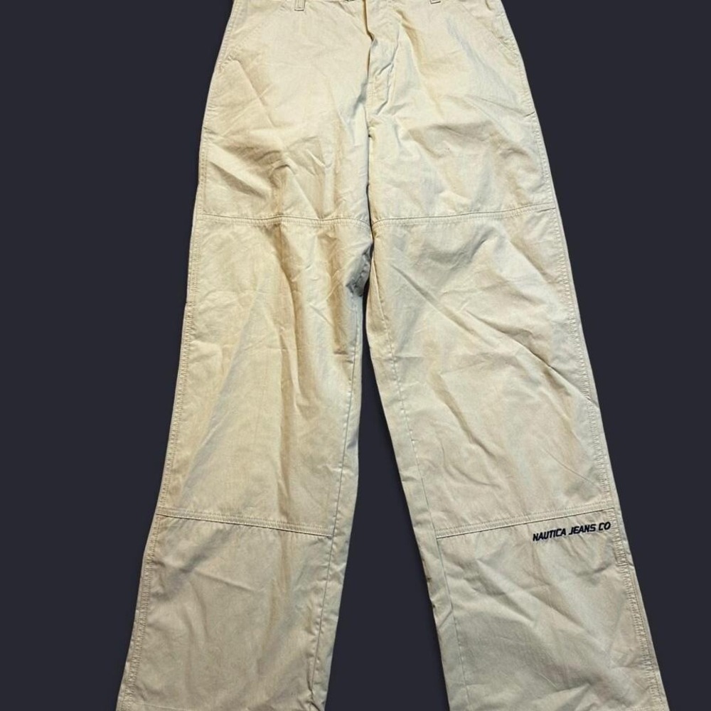 Vintage Y2K nautica loose fit baggy punk skater khaki cargo‎ pants 18(29w)